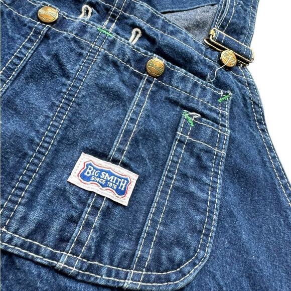 VINTAGE Big Smith Blue Denim Bib Overall Jeans carpenter style Size 42 x 30 - Picture 3 of 10